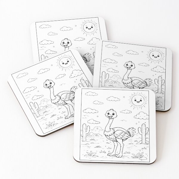 Item preview, Coloring book style print. Ostrich designed and sold by MS Production.