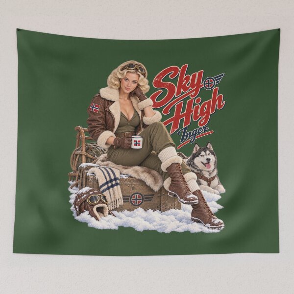 Item preview, Sky High Norwegian Winter Pin-Up designed and sold by GENX-AUTISM-DAD.