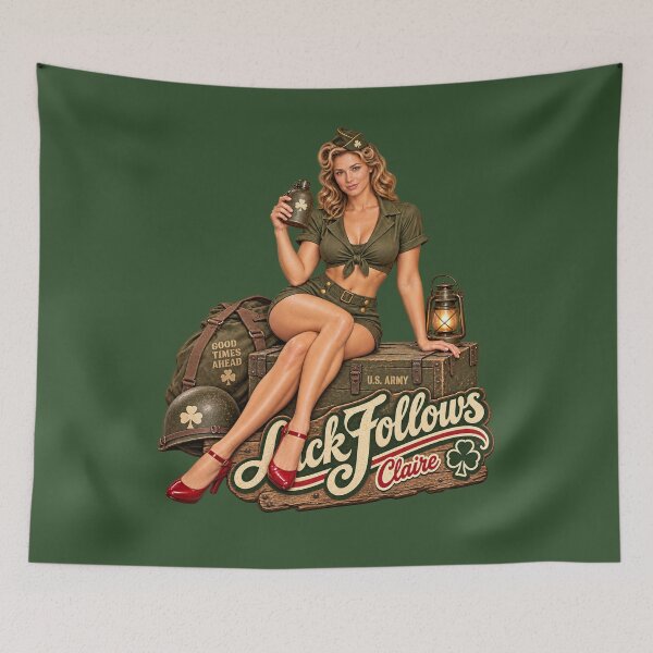 Item preview, Luck Follows Claire WWII Pin-Up designed and sold by GENX-AUTISM-DAD.