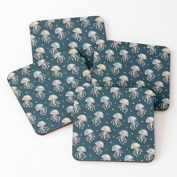 Item preview, Pearl Jellyfish Pattern – Iridescent Ocean Fantasy Design designed and sold by Kaleidoscope Print.
