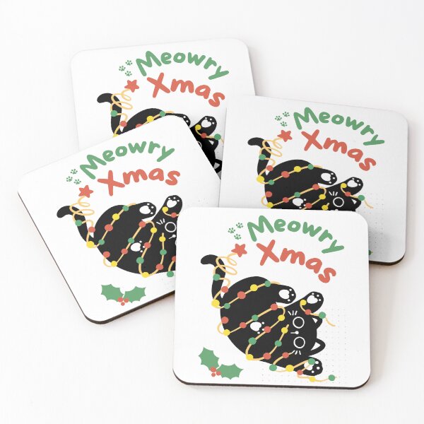 Item preview, Meowry Xmas – Funny Cat Tangled in Christmas Lights, designed and sold by Wild Sacred Soul.