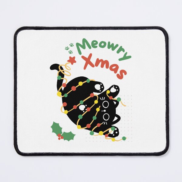 Item preview, Meowry Xmas – Funny Cat Tangled in Christmas Lights, designed and sold by Wild Sacred Soul.