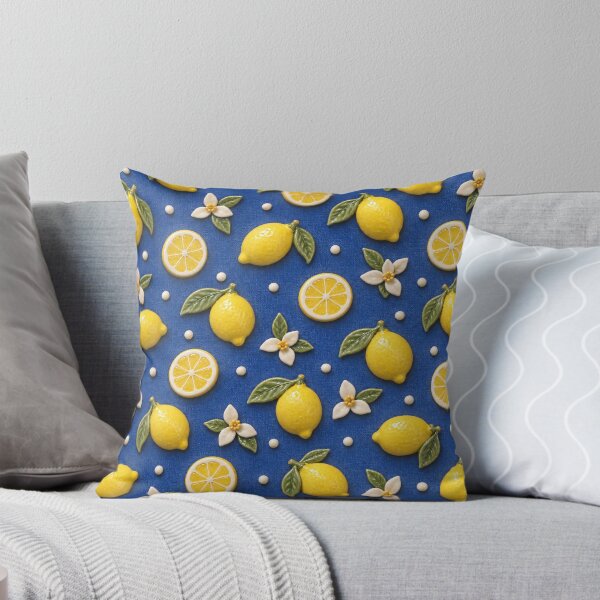Item preview, Ceramic Lemon Pattern with Blossoms – Bright Mediterranean Citrus Design designed and sold by Kaleidoscope Print.
