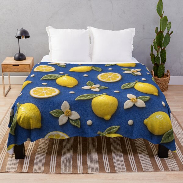 Item preview, Ceramic Lemon Pattern with Blossoms – Bright Mediterranean Citrus Design designed and sold by Kaleidoscope Print.