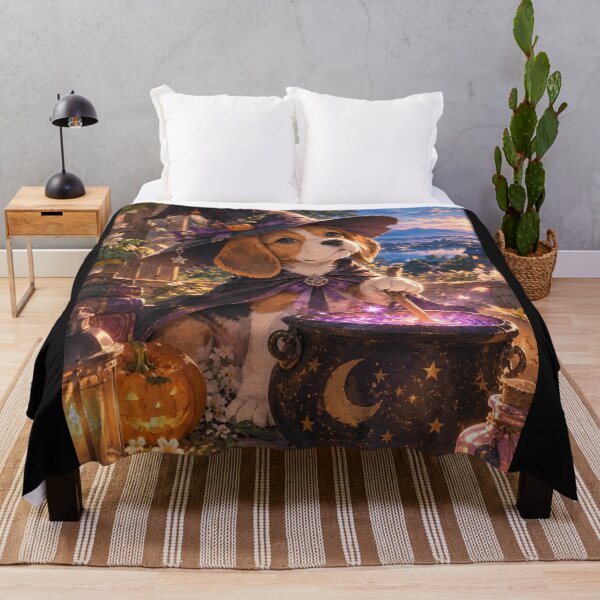 Item preview, Witchy Beagle Pup – Cute Halloween Anime Fantasy Art designed and sold by Ditstyle.