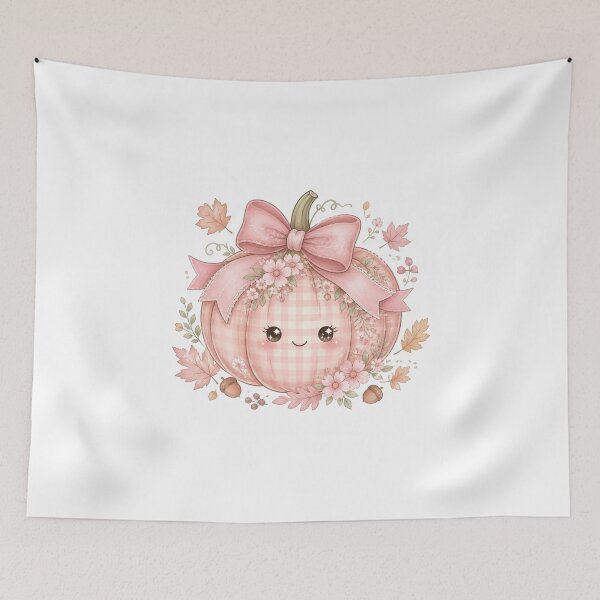 Item preview, Pink Coquette Pumpkin Gingham Bow Fall Halloween Cute designed and sold by ChotipahArt.