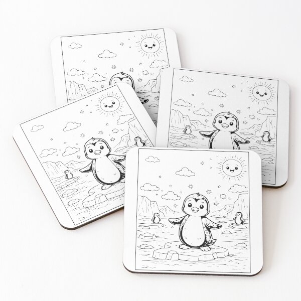 Item preview, Coloring book style print. Penguin designed and sold by MS Production.