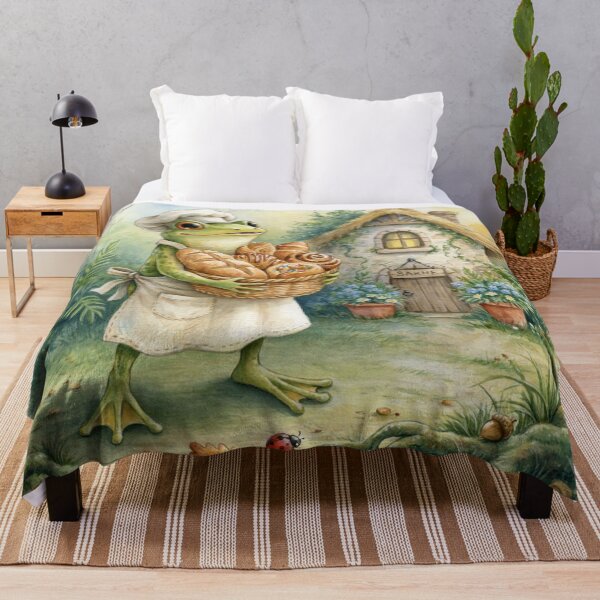 Item preview, Woodland Frog Baker – Whimsical Cottagecore Bakery Art designed and sold by Tamas Das.
