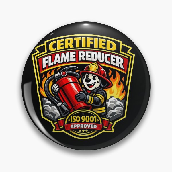 Item preview, Certified Flame Reducer – Funny Firefighter Badge Sticker  designed and sold by Timeless Junction.