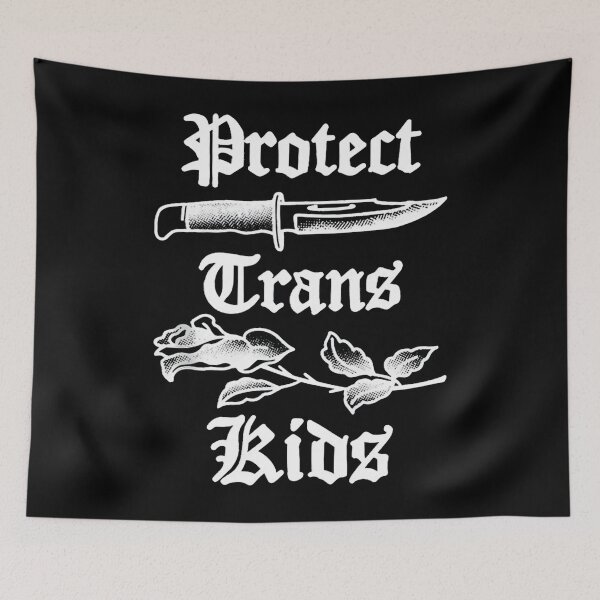 Item preview, Protect Trans Kids Knife LGBTQ Rose Ally Trans Pride Flag designed and sold by Reswopkiser.