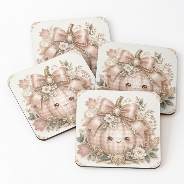 Item preview, Shabby Chic Pink Pumpkin Bow Vintage Floral Fall Decor designed and sold by ChotipahArt.