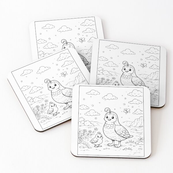 Item preview, Coloring book style print. Quail designed and sold by MS Production.