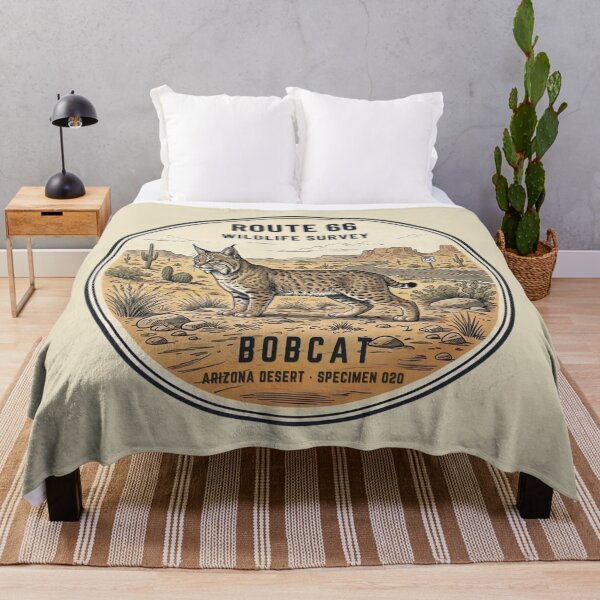 Item preview, Bobcat Route 66 Wildlife Badge Arizona Desert Art designed and sold by CalmCapy Co.