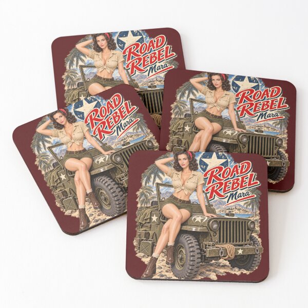 Item preview, Road Rebel WWII Jeep Pin-Up designed and sold by GENX-AUTISM-DAD.