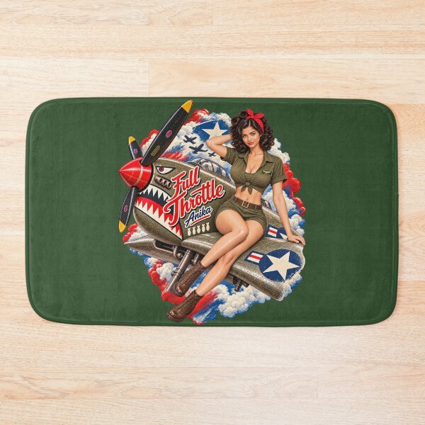 Item preview, Full Throttle WWII Fighter Pin-Up designed and sold by GENX-AUTISM-DAD.