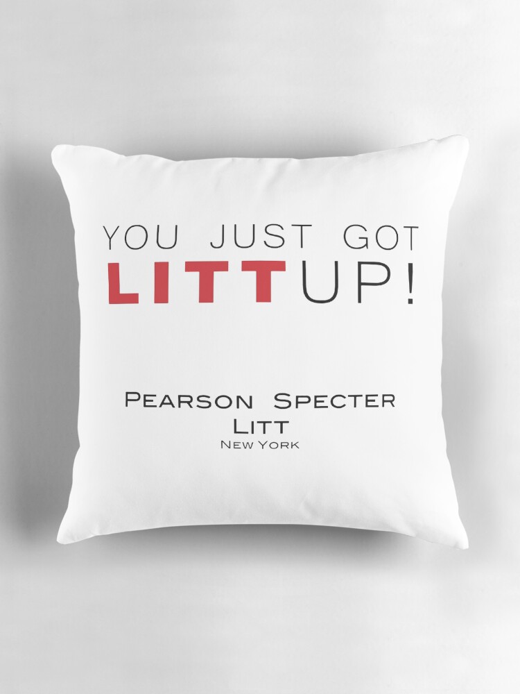 Thumbnail 3 of 4, Pillow, Suits 'LITT UP!' design including firm logo designed and sold by webtrekker.