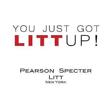 Artwork thumbnail, Suits 'LITT UP!' design including firm logo by webtrekker