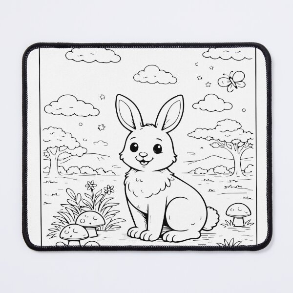 Item preview, Coloring book style print. Rabbit designed and sold by MS Production.