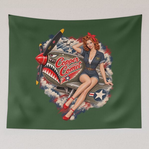 Item preview, Copper Comet WWII Aviation Pin-Up designed and sold by GENX-AUTISM-DAD.