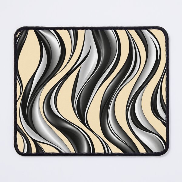 Item preview, Monochrome Illusion Wave – Black and Silver Abstract Art designed and sold by annenambiro.