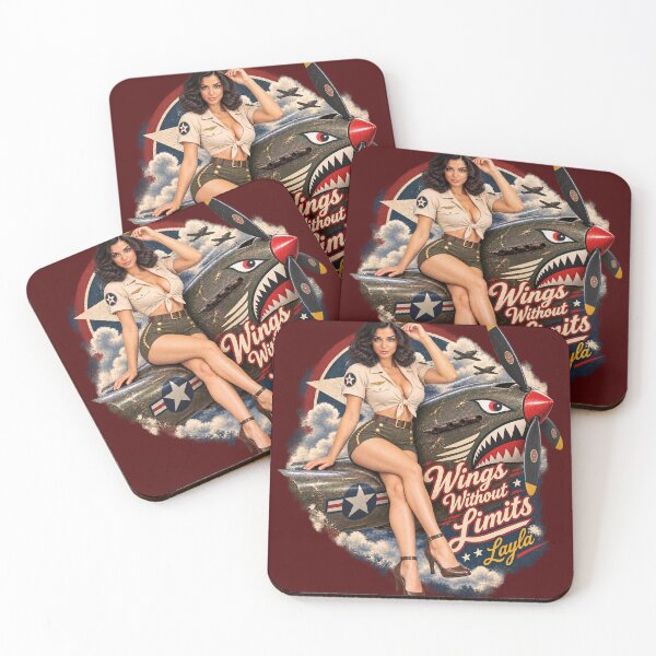 Item preview, Wings Without Limits WWII Fighter Pin-Up designed and sold by GENX-AUTISM-DAD.