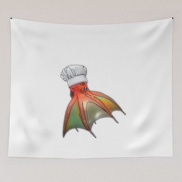 Item preview, Drak the Vampire Squid in chef hat- animalzinhats designed and sold by Ashley’sAnimalz.