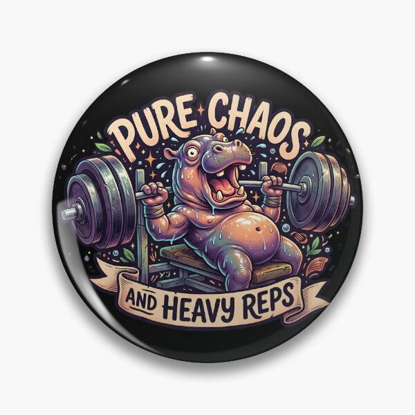 Item preview, Pure Chaos and Heavy Reps – Fitness Pygmy Hippo Gym Meme Design designed and sold by Fuechse.