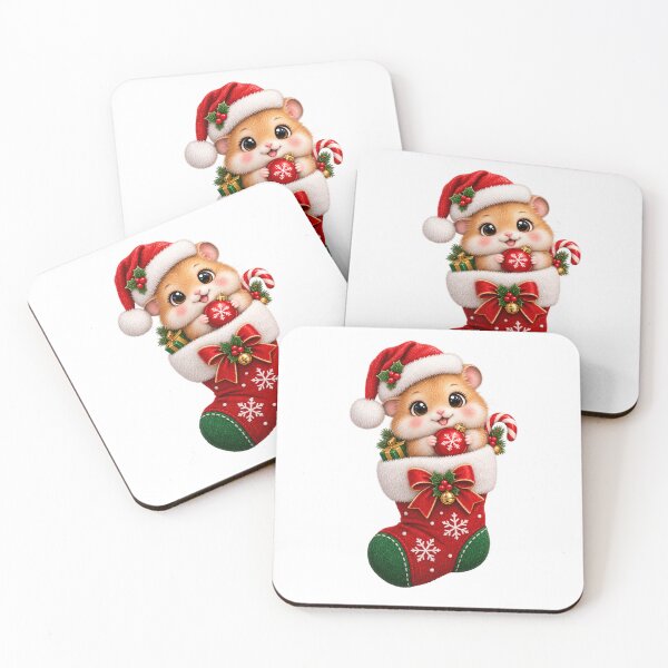 Item preview, Cute Christmas Hamster in Festive Stocking designed and sold by Pixanova.
