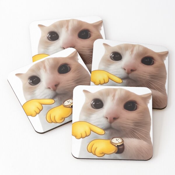 Item preview, Shy Cat Pointing Fingers Meme Art designed and sold by Viegoaynben.