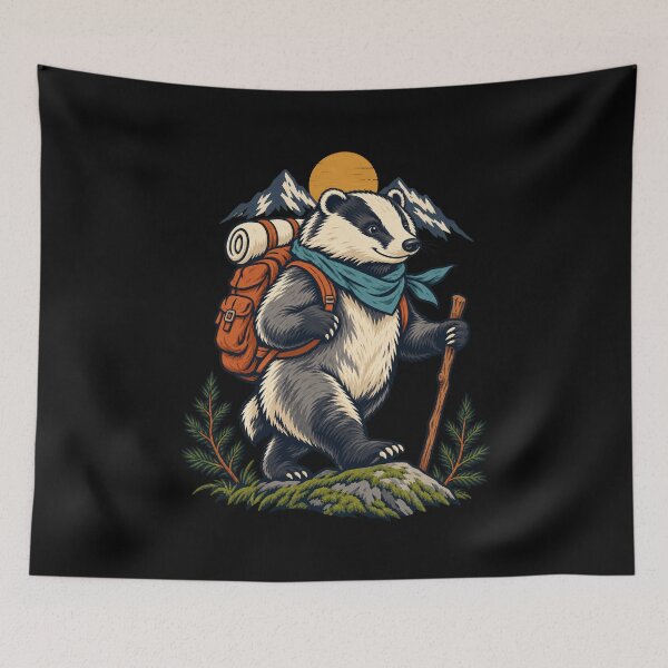 Item preview, Badger Trail Hiker - Woodland Mountain Adventure designed and sold by suechtmpoa.