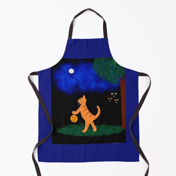 Item preview, Cat Trick-or-Treating Under Moonlight designed and sold by Elaine M Hayward .