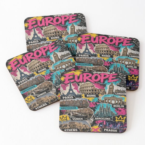 Item preview, Europe Travel Collage Punk Grunge Graffiti Tour T-Shirt designed and sold by Sushikidsntoddlers.