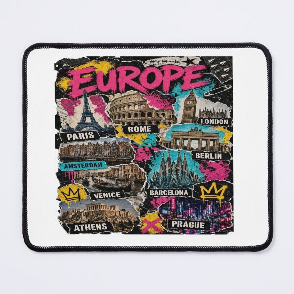Item preview, Europe Travel Collage Punk Grunge Graffiti Tour T-Shirt designed and sold by Sushikidsntoddlers.