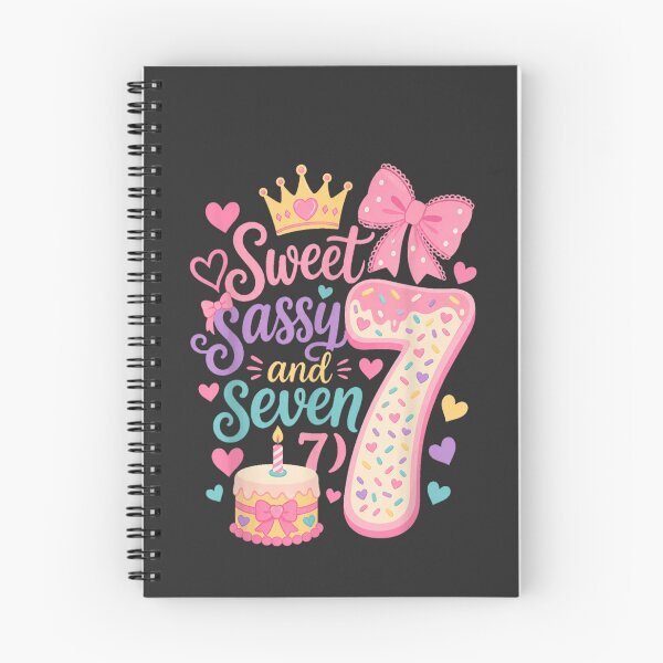 Item preview, Sweet Sassy and Seven Pink Bow 7th Birthday designed and sold by AmiGraph.