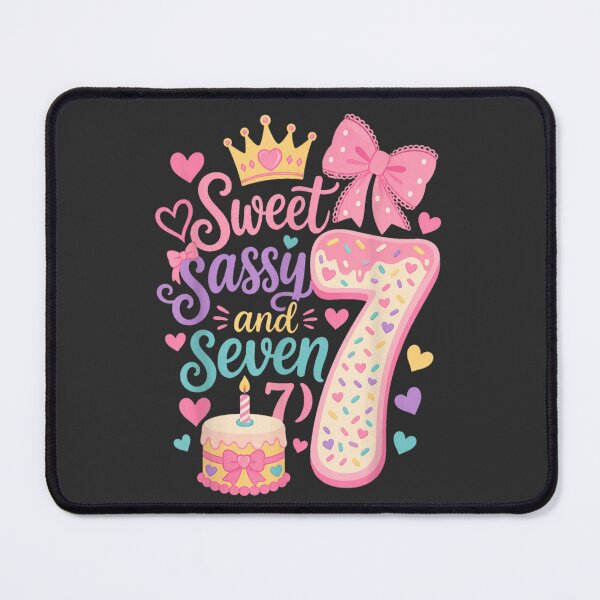 Item preview, Sweet Sassy and Seven Pink Bow 7th Birthday designed and sold by AmiGraph.