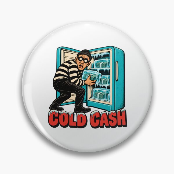 Item preview, Cold Cash - Burglar Stealing Frozen Banknotes designed and sold by Digipeel.