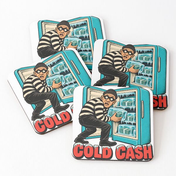Item preview, Cold Cash - Burglar Stealing Frozen Banknotes designed and sold by Digipeel.