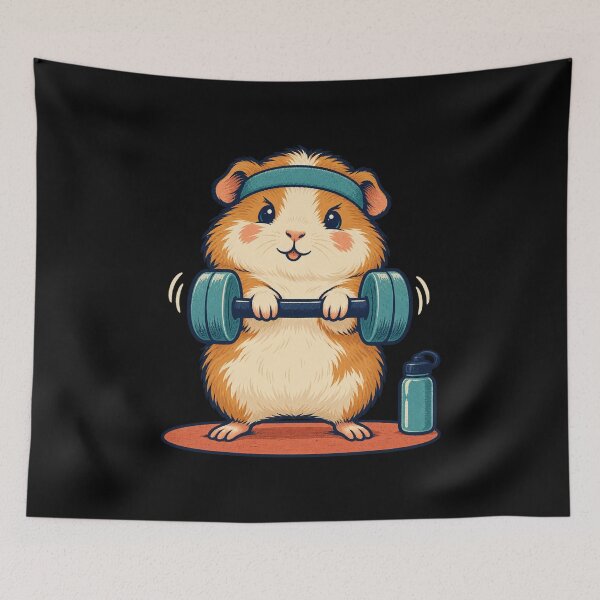 Item preview, Gym Hamster Lifting Dumbbells - Cute Fitness Workout designed and sold by suechtmpoa.