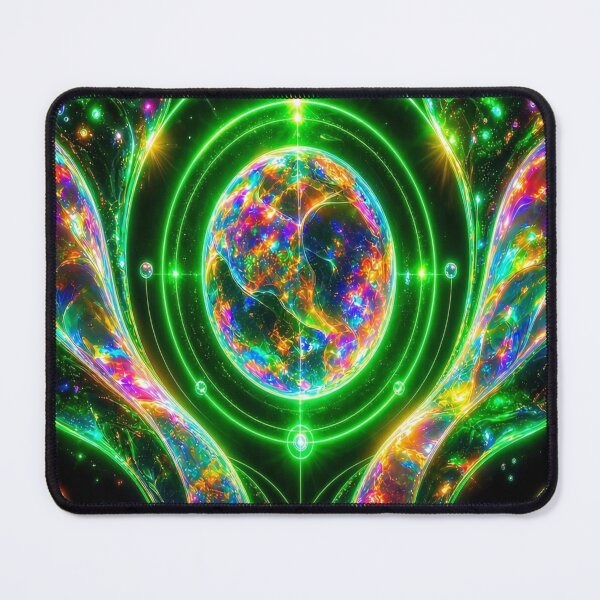 Item preview, Neon Cyber Astrolabe - Psychedelic Sacred Geometry Space Art designed and sold by Breezes-of-Ida.