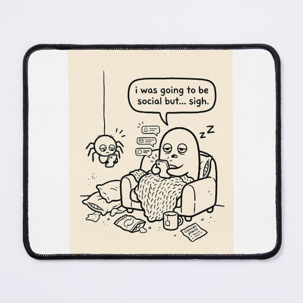 Item preview, I Was Going To Be Social But Sigh – Funny Introvert Ghost Art designed and sold by LexaArtworks.