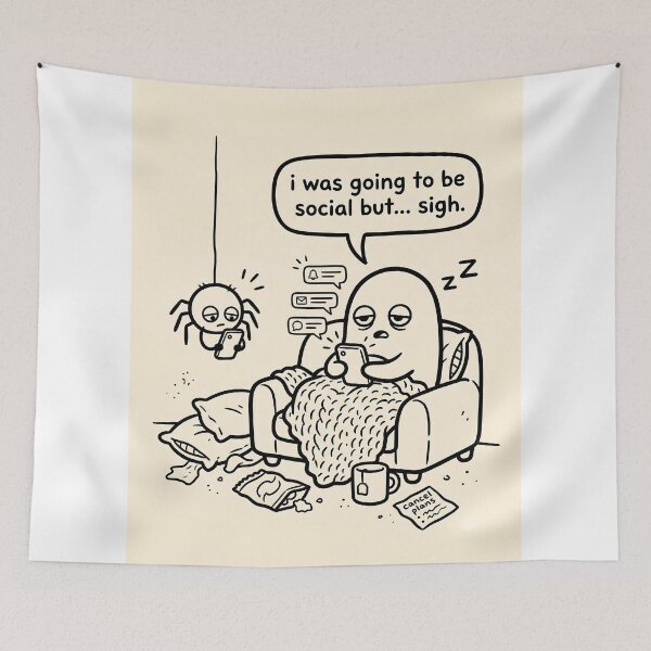 Item preview, I Was Going To Be Social But Sigh – Funny Introvert Ghost Art designed and sold by LexaArtworks.