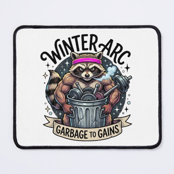 Item preview, Winter Arc Garbage To Gains – Muscle Raccoon Gym Fitness Meme Design designed and sold by Fuechse.