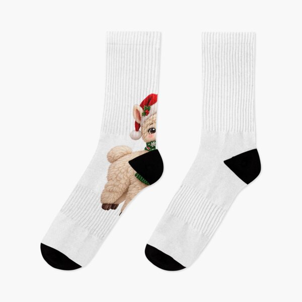Item preview, Cute Christmas Alpaca with Green Snowflake Scarf designed and sold by Pixanova.