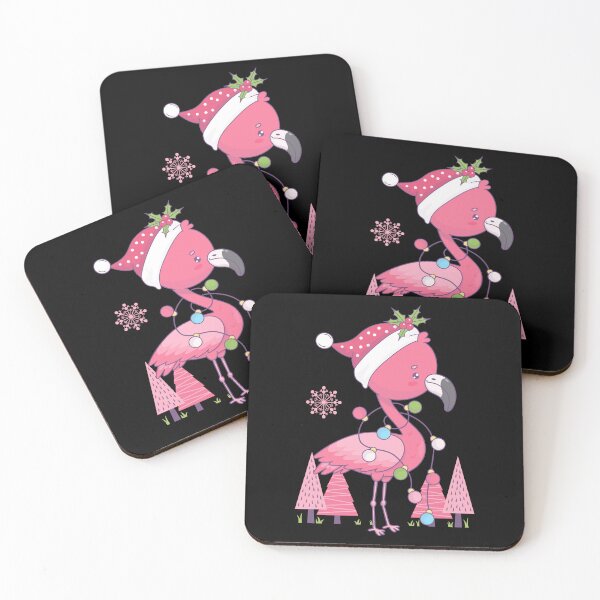 Item preview, Pink Christmas Flamingo with Santa Hat designed and sold by Wild Sacred Soul.