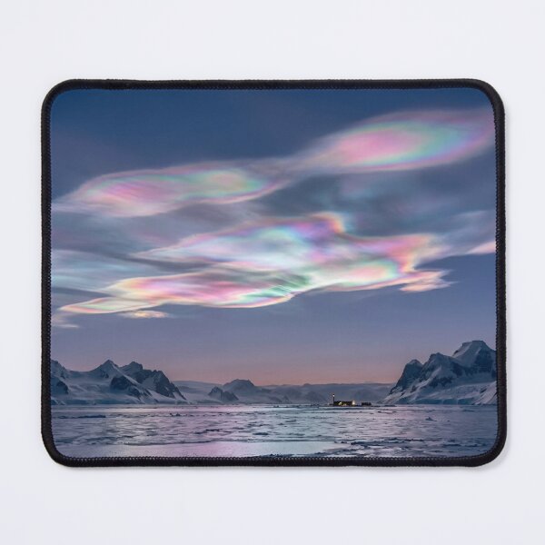 Item preview, Iridescent Nacreous Clouds - Polar Night Landscape designed and sold by conohitoAI-ArtGallery.