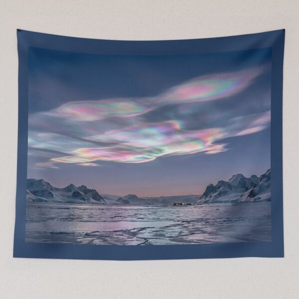 Item preview, Iridescent Nacreous Clouds - Polar Night Landscape designed and sold by conohitoAI-ArtGallery.