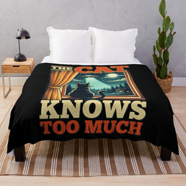 Item preview, The Cat Knows Too Much : Funny Cat UFO Alien Paranormal Retro Vintage, Cosmic Feline Sci Fi Humor designed and sold by NewaveBoutique.