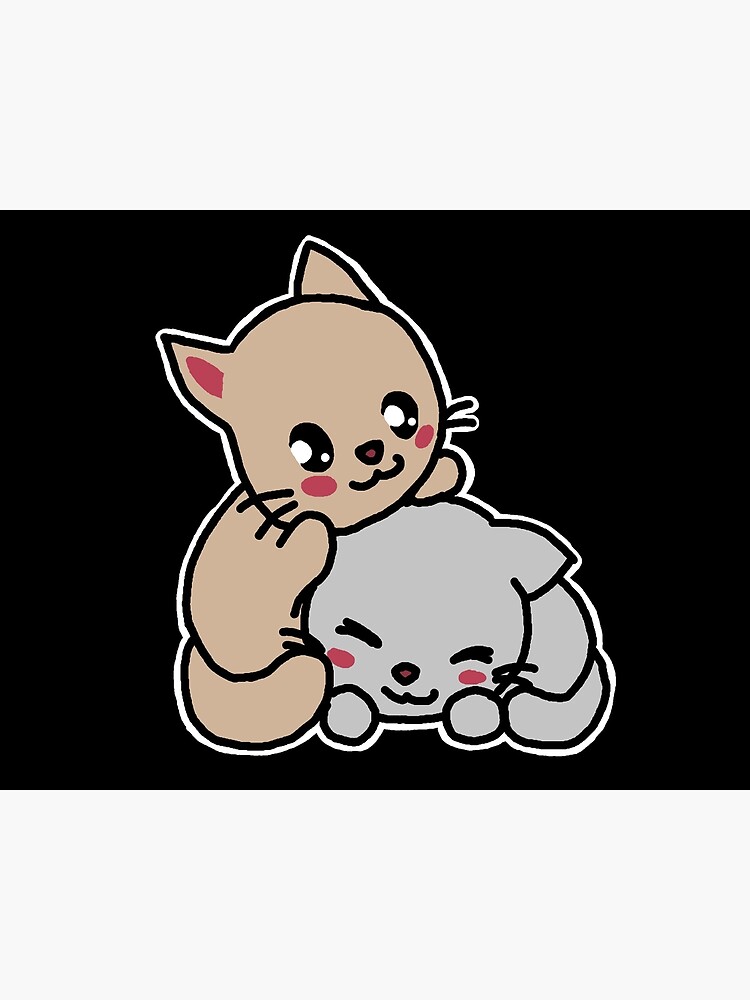 &quot;Zwei süße Katzen, kawaii, comic&quot; Poster von nijess Redbubble
