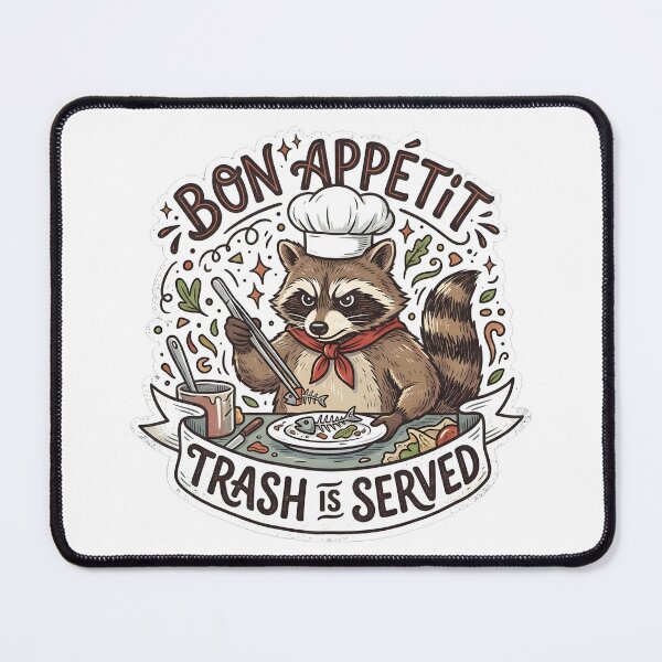 Item preview, Bon Appetit Trash Is Served – Chef Raccoon Funny Gourmet Meme Design designed and sold by Fuechse.