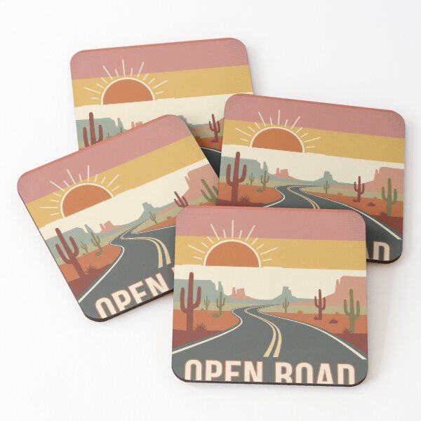 Item preview, Open Road Vintage Desert Travel Poster designed and sold by SnazzifyDigital.